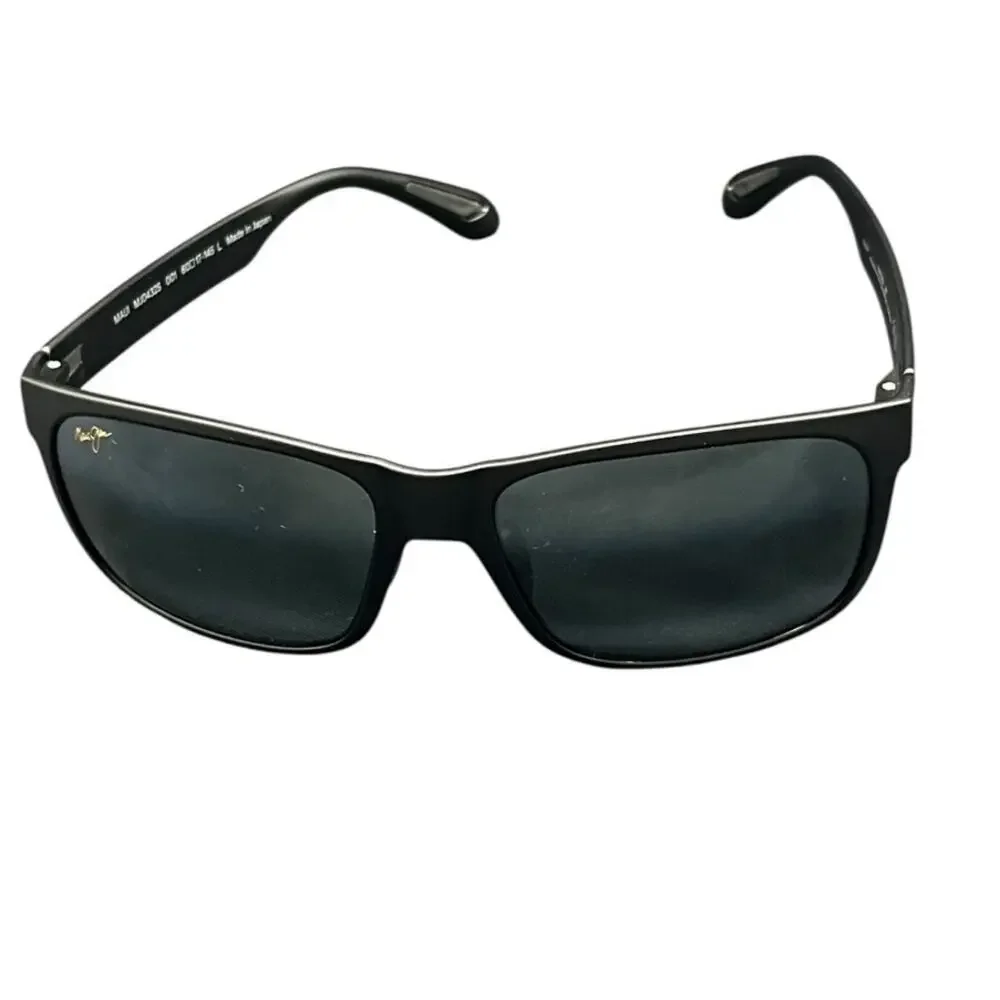 Maui Jim Red Sand polarized rectangular sunglasses Matte Black MJ0432S-001